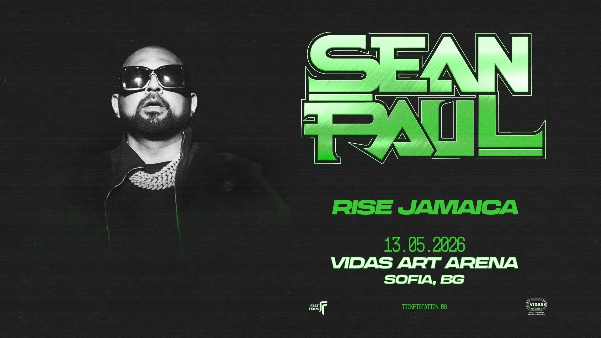 Sean Paul с концерт на Vidas Art Arena през май 2026 г.