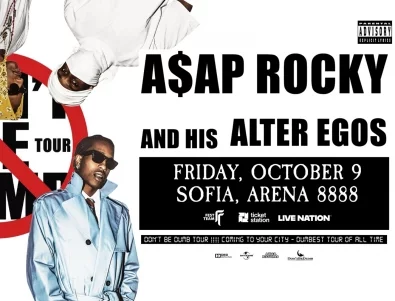 Световната хип-хоп звезда A$AP Rocky обяви първи концерт в България на 9 октомври